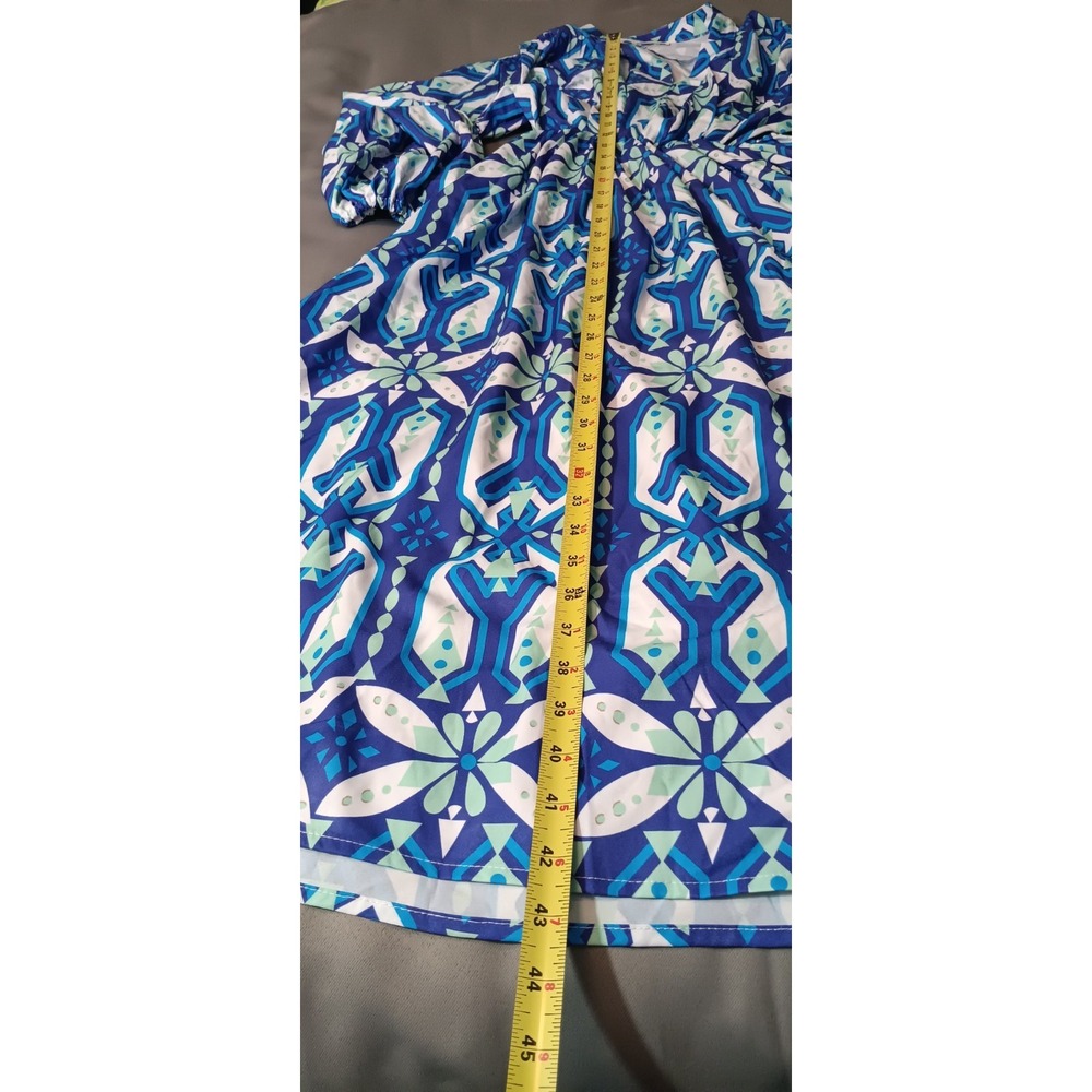 womens Dress Medium Geometric Maxi Cottagecore Modest bold office teacher - Picture 4 of 8